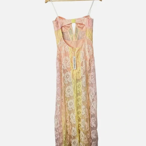 For Love And Lemons Pastel Floral Lace Chemise - Picture 5 of 8